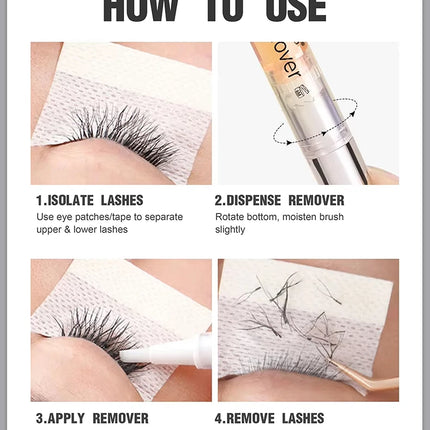 Eyelash remover pen  non irritating and alcohol free 5ml/0.17fl.oz  each easy to carry and use contain 3 flavor to choose