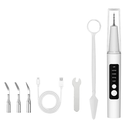 Tartar Remove, Rechargeable Teeth Cleaner, for Teeth Cleaning and Tartar Removal, Equipped with 4 Cleaning Heads & LED Light, Ea