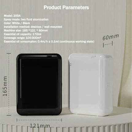 Wall Mounted Aroma Diffuser   Air Freshener Waterless Fragrance Diffuser Bluetooth Control Battery Scent Diffuser for Home