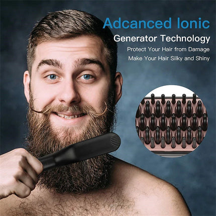 Electric Beard Heated Brush Kit Hair Straightener Straightening Men Quick Styler Beard Comb Electric Comb For Hair