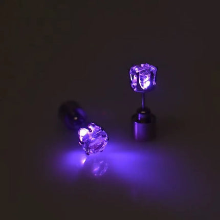 1/5Pair LED Earring Bar Club Glowing Earring Girl Women Ear Accessories Light Up Bling Ear Stud Gogo Dance Fashion Jewelry
