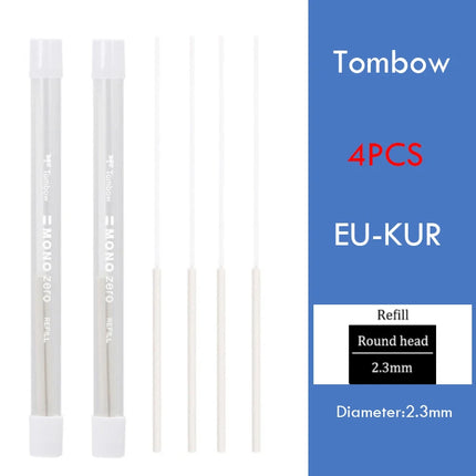 Tombow Precision Refillable Eraser Pen for Artists Japanese Metal Tip 50mm Hard Eraser Core Anti-Break 0.7mm Fixed Lead Supplies