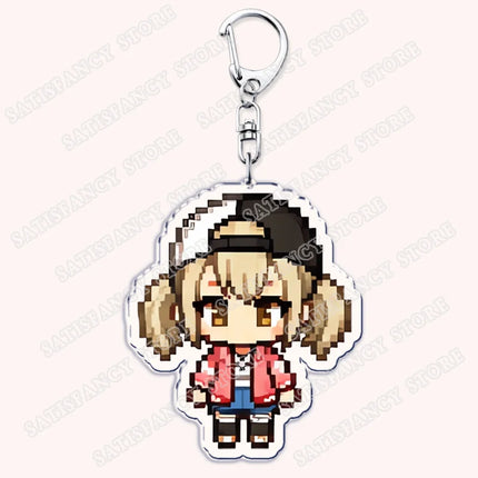 Cute Pixel Chibis Keychains for Accessories Touya Emu Rui Akito Tsukasa Virtual Singers Key Chains Jewelry Keyrings Fans Gifts