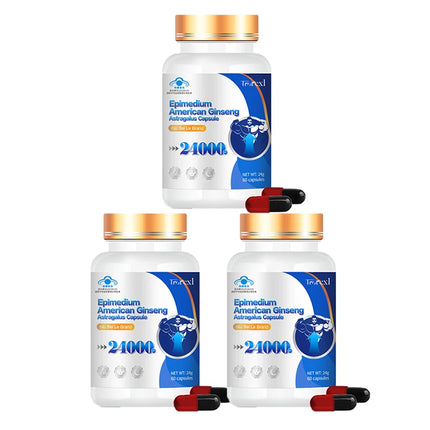 Energy Boost with Epimedium Extract & Ginseng - Promotes Strength & Confidence -Men's Daily Herbal Enhanging Supplement