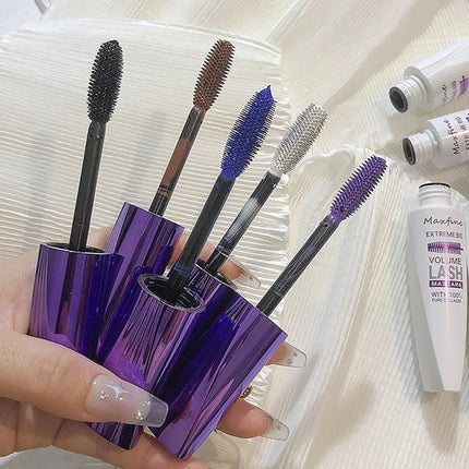 Colorful 5D Purple Blue Mascara Lasting Styling Waterproof Quick Dry Curling Lengthen Large Head Brush Eyelash Extension Cream