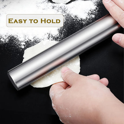 Stainless Steel Rolling Pin Kitchen Utensils Dough Roller Bake Pizza Noodles Cookie Dumplings Making Non-stick Baking Tool