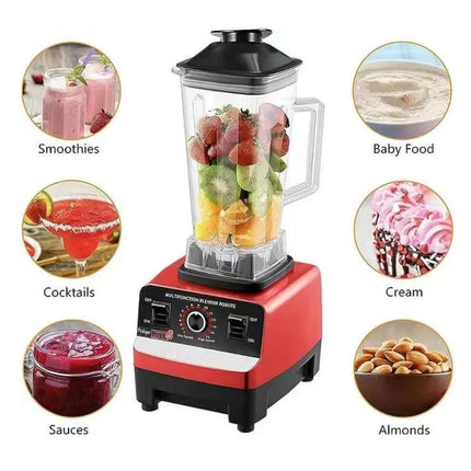 4500W Heavy Duty Commercial Blender, 3L Stainless Steel Jar Mixer Grinder for Home & Restaurant, 9 Speeds & 6 Blades