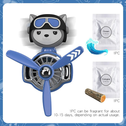 Rotating pilot bear ornaments outlet car air freshener vent clip perfume airplane fragrance diffuser decorations accessories men