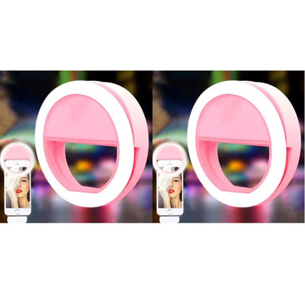 1/2/3/4Pcs LED Selfie Ring Fill Light Cell Phone Third Gear Fill Light USB Charge Portable Beauty Flash Photo Beauty Light Live