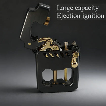 2026 Zorro Fuel Lighter New Creative Metal Windproof Cigarette Lighter Transparent Super Large Capacity High-end Men's Gift