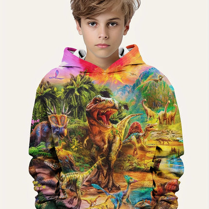 Hoodies Animal Dinosaur Pattern 3D Print Sweatshirts Boys Girls Harajuku Hooded Sweatshirt kids Fashion Coat Children Tracksuits