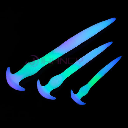 Soft Anal Plug For Adult Sex Toy For Women /Men /Couples Liquid Silicone Dildo Dilator Anal Masturbators long Butt Plug Luminous