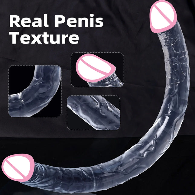 Double headed realistic dildo long penis double penetration Adult Sex Toys For G Spot Vagina Anal Sex Designed for lesbian women