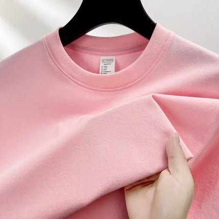 100% Pure Cotton Summer High-end Brand Men's Short Sleeve Round Neck Fashionable Style Half Sleeved Top Breathable T-shirt