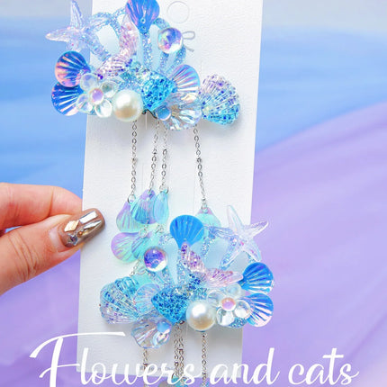 Mermaid Hairpin Crown Headband Children Birthday Gift Performance Princess Hair Accessories For Girls