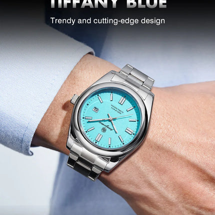 PAAZOMU  Luxury Fashion Man Clock Top Business Waterproof Luminous Date Week Men's Watches Quartz Stainless Steel Men Wristwatch
