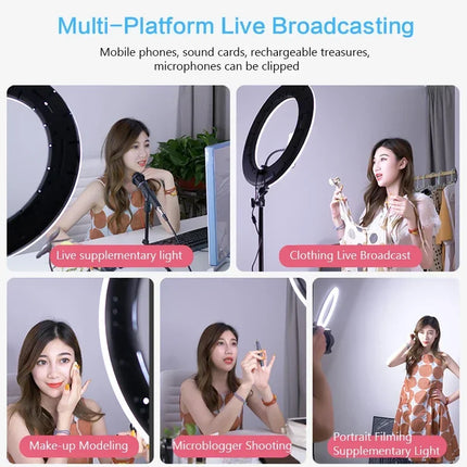 3200-5600K LED Ring Light 416pcs Led Bead 65W 18 inch Photography Lighting LED Ring Lamp for live broadcast Makeup Video