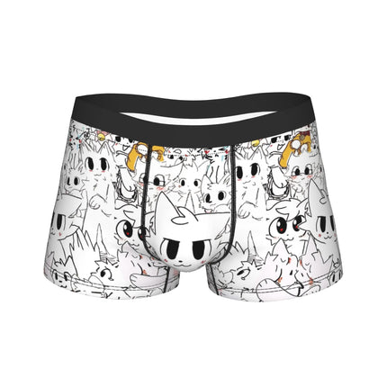 Men Boykisser Silly Cat Boxer Briefs Shorts Panties Soft Underwear Cartoon Furry Male Funny Plus Size Underpants