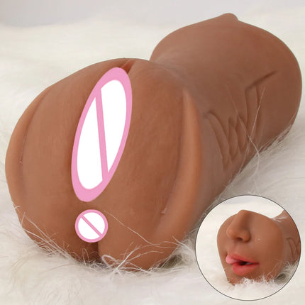 Realistic Vagina Pussy Pocket Male Masturbation Cup Sex Toys 3 In 1 Oral Deep Throat Anus Sexual Pleasure Sexy Toy For Men