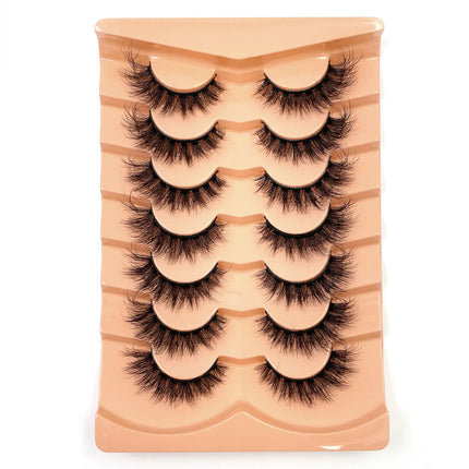 New 7 pairs of thick, 3D simulation mink fur fake eyelashesshort, dramatic fake eyelashes  wholesale full line fake eyelash make