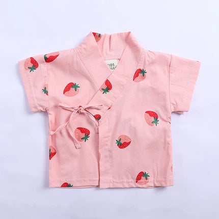 2PCS Summer Infant Baby Boy Girl Pajamas Sets for 6-36M Newborn Cartoon Print Top+Shorts Soft Toddler Home Wear Kimono Pyjamas