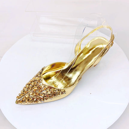 INSIGHTLINK Sky blue/Green/Gold/Purple Rhinestones High Heels Sandals With Clutch Bags For Wedding Party Lady Shoes And Bag Set