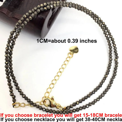 Natural Stone Beads Necklaces bracelet 2-3MM Faceted Round Quarts Tourmalins Mini Beads Necklaces For Women Jewelry Gifts