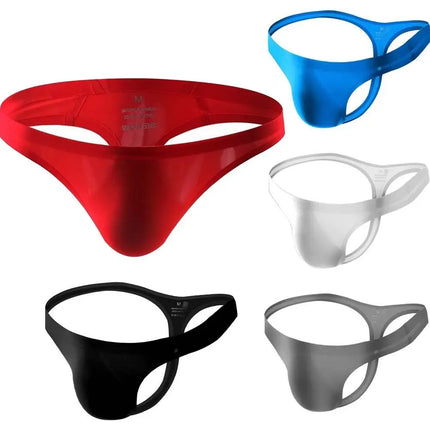 Ultra-thin Seamless Men G Strings Solid Color Thongs Male Pouch Ice Silk Underwear Breathable Low Rise Briefs Panties Underpants