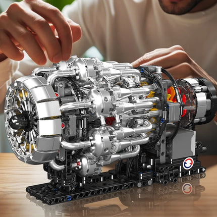 Mould King 10216 Technical Car Engine Toys The Motorized Turbojet Engine Building Block Assembly Engine Brick Kid Christmas Gift