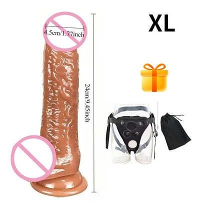 Realistic Wearable Strap on Dildos for Women G Spot Masturbation Anal Vaginal Stimulation Big Penis Adult Standard Size Sex Toy