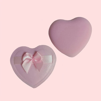 2/5pcs Heart Bow Makeup Powder Puffs That Can Be Used In Both Dry And Wet Combinations Cotton Candy Air Cushion Powder Puff
