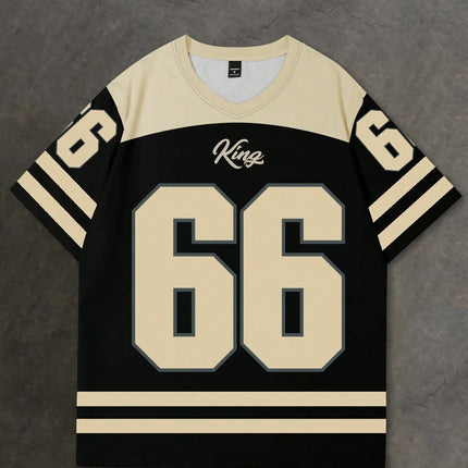 2025 V-neck jersey T-shirt short sleeved retro sports style men's sports V-neck T-shirt quick drying comfortable breathable