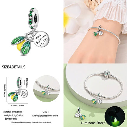 Hot Original 100% 925 Sterling Silver Chameleon Beads Firefly Charms Fit Original Bracelet DIY Jewelry Making Women's Gift