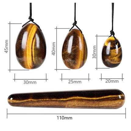 High-quality Natural Tiger Eye Yoni Egg Women Kegel Exercise Ben Wa Ball Jade Egg Wand Vaginal Muscle Tightening Massage Ball