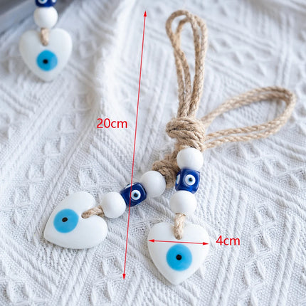 Evil Eye Wall Hanging Nazar House Protection Macrame Decor Rearview Mirror Pendant Lucky Eye Glass Evil Eye Gifts Turkish Eyes