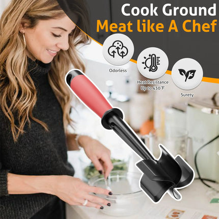 Meat Chopper & Masher | 5-Blade Heavy Duty for Burgers/Hash Browns | Non-Stick Dishwasher Safe with Heat-Resistant Grip