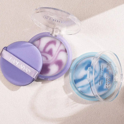 HANDAIYAN Light Mist Water Resistant Oil Control Brightening Complexion Matte Concealer Setting Powder with Powder Puff Makeup