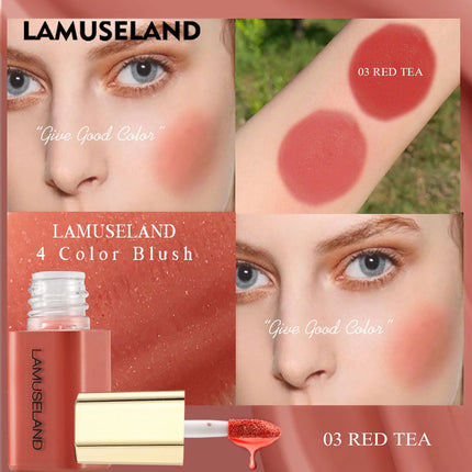 Tinted Moisturizing Liquid Blush Cream Multi-Use Lips Cheek Eye Makeup Rouge Contour Matte Orange-red Mini Blusher Stick