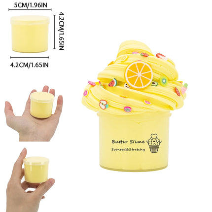 3Packs 70ml Slime Butter Soft Stretchy And Non-sticky Slime Kit Cute Dinosaur Cake Slime Making Set Scented Toys Birthday Gifts