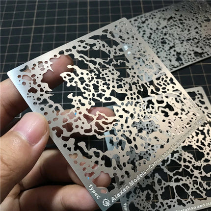 Weathering Airbrush Stencil Template Paper Model Spraying Pattern Plate for Military Model Color Spraying Board Tools Hobby DIY