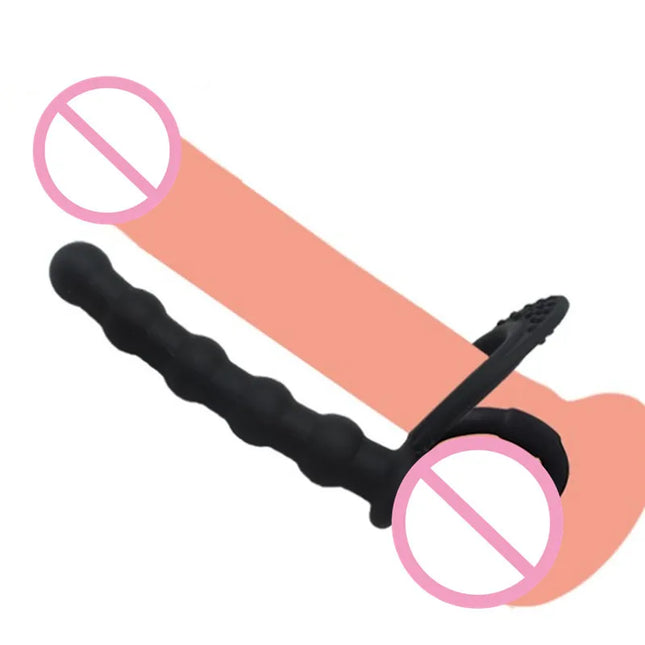 Double Penetration Dildo Penis Vibrator G Spot Massager Sex Toys For Couples Anal Beads Butt Plug Sex Ring For Men Adults 18+