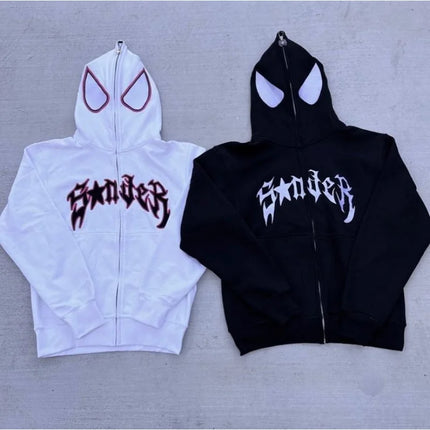 European and American Halloween Personalized Men's and Women's Sweatshirts and HoodiesY2KCouple Large Size Spider-Manzip hoodie