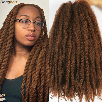 Marley Hair 18 Inch Synthetic Marley Braiding Hair Ombre Black Brown Blonde Grey 350 for Afro Kinky Marley Twist Braiding Hair