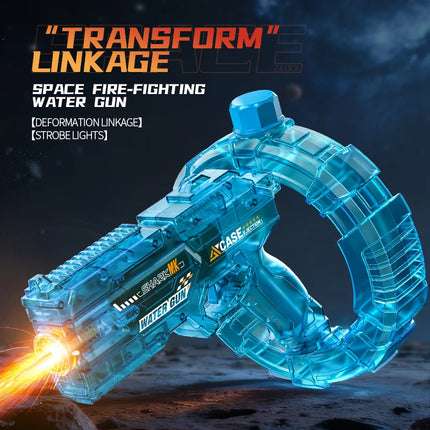 Kids Electric Water Gun Toy with Lights Automatic Continuous Firing Watergun Large Capacity Squirt Gun Outdoor Beach Pool Toy