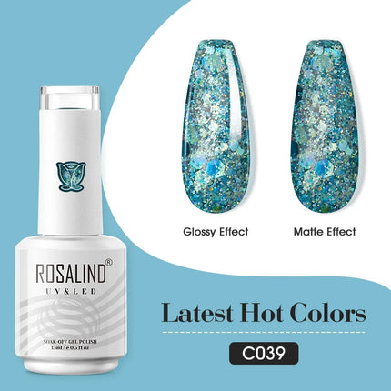 ROSALIND 15ml Nail Gel Polish Macaron Hybrid Varnish Semi Permanent Nail Art Design Soak Off Top Base Coat Esmalte UV Gel Nail