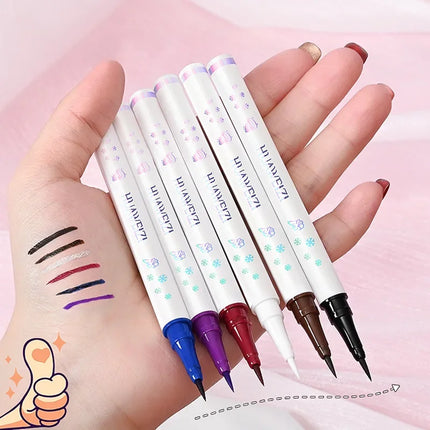 Colored Eyeliner Pencil Matte Waterproof Long Lasting Eyeliner Liquid Pen Quick-drying No Blooming Black White Eye Makeup Tools