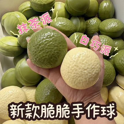 Chocolate Pie Squishy Stress Ball Fidget Toy Crunchy Squeeze Toy Round Blocks Filled ASMR Stress Relief  Holiday Gifts