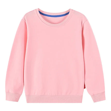 Autumn Children's Hoodies Tops Colorful Clothes Toddler Baby Kids Boys Girls Cotton Casual Solid Plain Sweatshirt 3-10Years