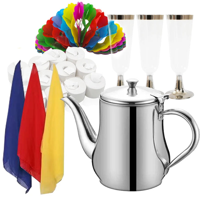 Magic Pot Conjures Anything Appear Different Color Drink Silk Candy Stage Magic Illusion Mentalism Gimmick Prop Professional
