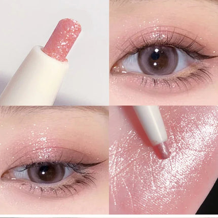 Glitter Pink Lying Silkworm Pen Color Natural Brightening Matte Eye Shadow Pencil Shimmer Glue Eyeliner Waterproof Korean Makeup
